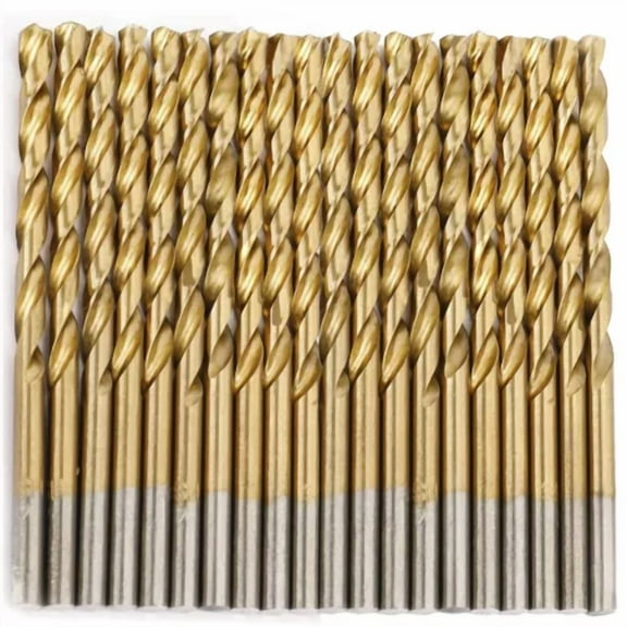 FABLE- Drillforce 20Pcs 5/64" Titanium Drill Bits Set Hss Jobber Metal Wood Drill Bit
