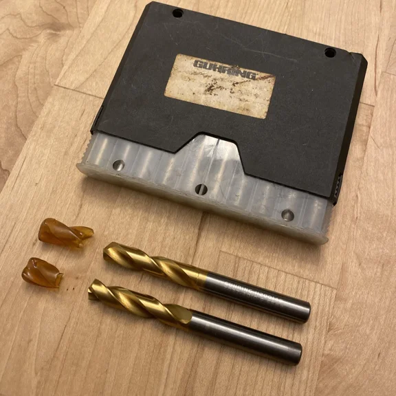 FABLE- Guhring 9.65Mm (.380) Hss Stub Machine Length Tin Coated Twist Drill Lot Of 2