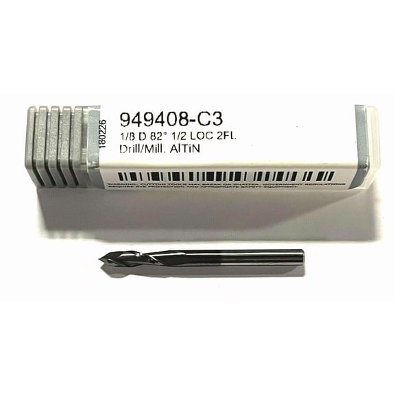 FABLE- Harvey Tool 1/8" Solid Carbide Drill Mill 82 Altin Coated 2 Flute Usa Made