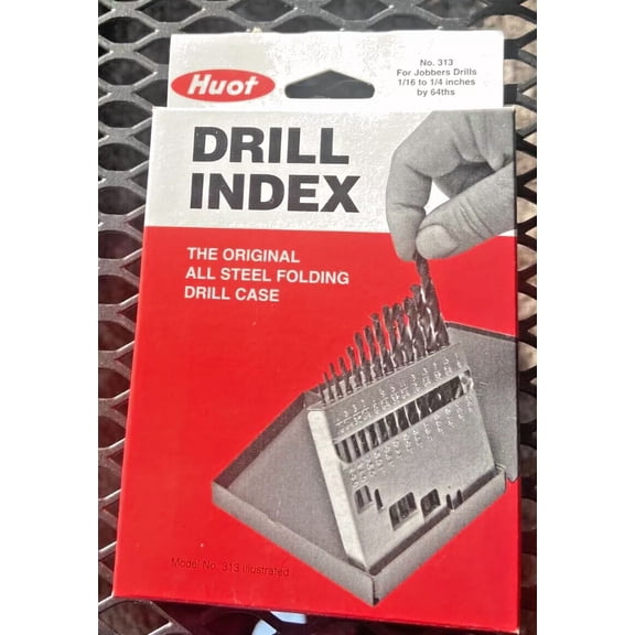 FABLE- Huot 12750. 13 Pcs Drill Bit Case 1/16" To 1/4". Jobber Length. No Bits Include