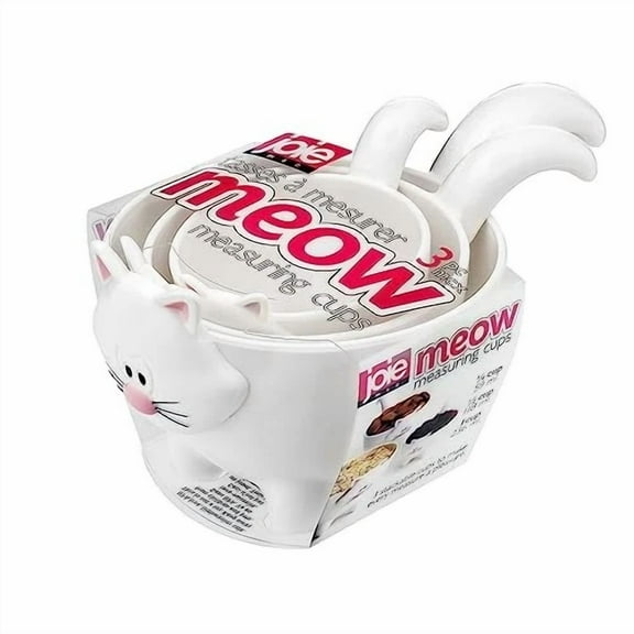 FABLE- Joie Meow Cat Stackable Kitchen Measuring Cups Set, Colors Vary
