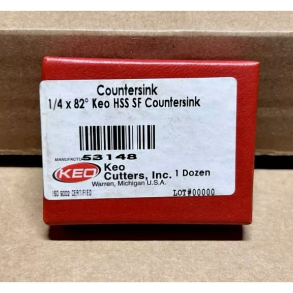FABLE- Keo 53148 1/4 Hss 1 Flute 82 Degree Countersink Drill Usa