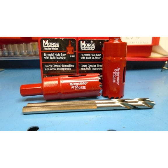 FABLE- Made In U.S.A., Free Ship, 2 Count, Morse Ta16 1" Hole Saw, Bi-Metal, With Bit