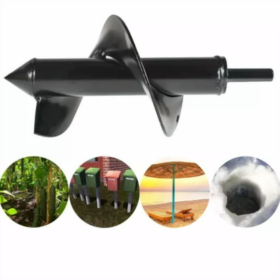 FABLE- New Auger Drill Bit 3In X 7In Fits For Garden Plant Flower Rapid Planter Spiral