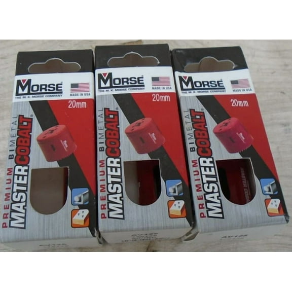 FABLE- New Lot Of 3 20Mm 1/2" M.K. Morse Premium Bi-Metal Hole Saw Arbor Hole Free Shp
