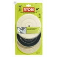 thumbnail image 1 of FABLE- Ryobi 6" Buffing And Polishing Wheel Set For Bench Grinders Drills Metal Plastic, 1 of 5