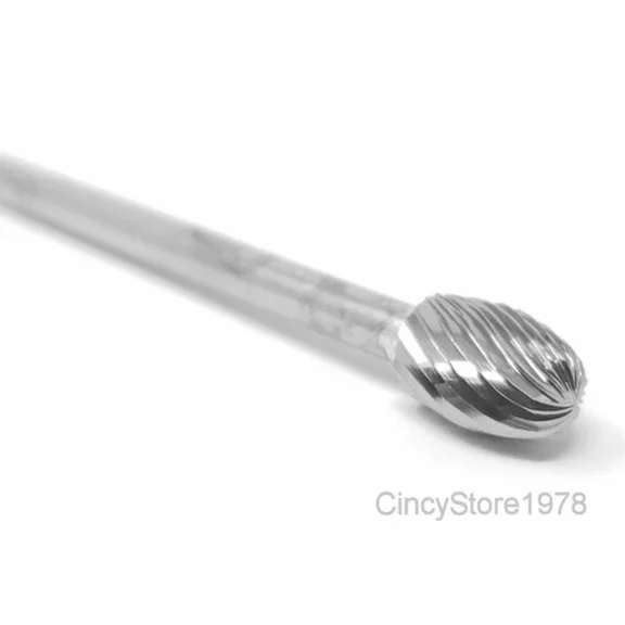 FABLE- Se51S Oval Shape 1/4" Carbide Burr Bur Tool Die Grinder Bit 1/8" New