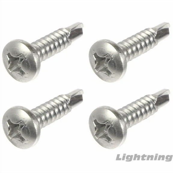 FABLE- Self Drill Tek Screws Phillips Pan Head Stainless Steel #6 X 3/8" Qty 100