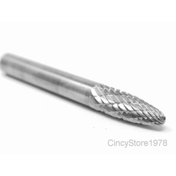 FABLE- Sf1D Tree Shape Tungsten Carbide Burr Bur Cutting Tool Die Grinder Bit 1/4" New