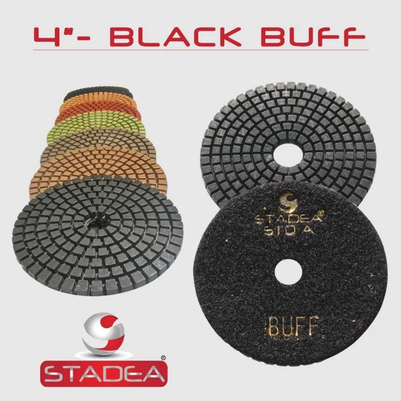 FABLE- Stadea 4" Diamond Polishing Pad Grit Buff Black For Granite Concrete Wet Grinder