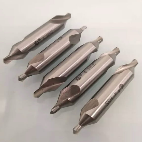 FABLE- Us Stock 5Pcs 4Mm 60 Degree Bit Hss Combined Center Drills Countersinks Set Tool