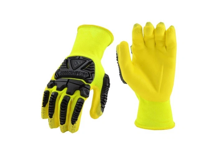 FABLE- West Chester Work Gloves Hi-Vis Safety Impact Protection Palm Dip Medium