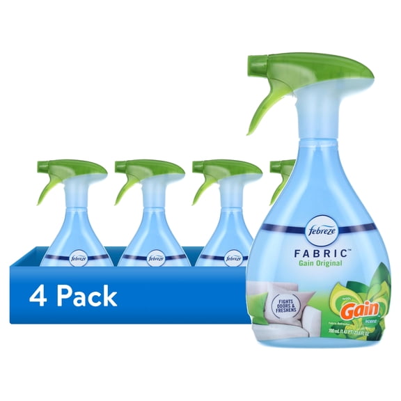 (4 pack) Febreze Fabric Spray Air Freshener, Odor-Fighting Fabric Refresher, Gain, 23.6 fl oz