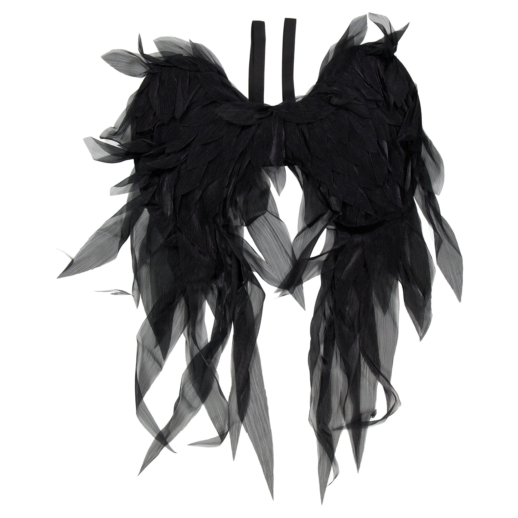 Fabric Feather Wings Costume Accessory for Adults, Black, Halloween by Way To Celebrate