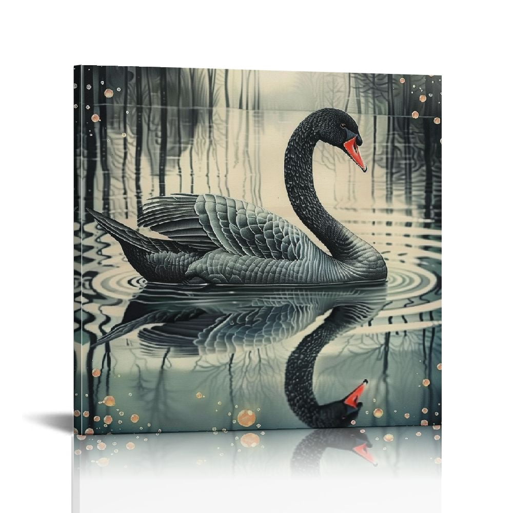 FACANNAP Animal Art Canvas Wall Art Animals Poster Prints Black Swan ...
