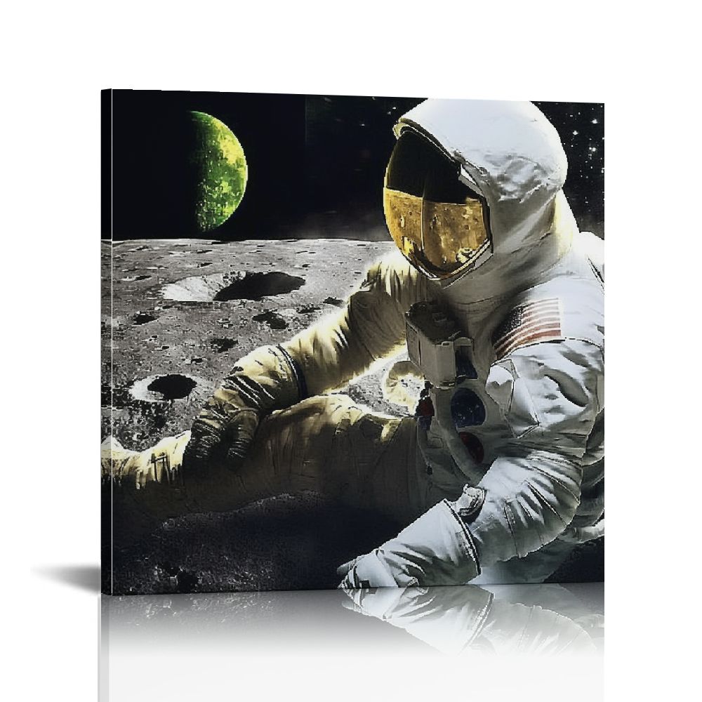 FACANNAP Astronaut Canvas Wall Art Pictures - Spaceman Have A Rest on ...