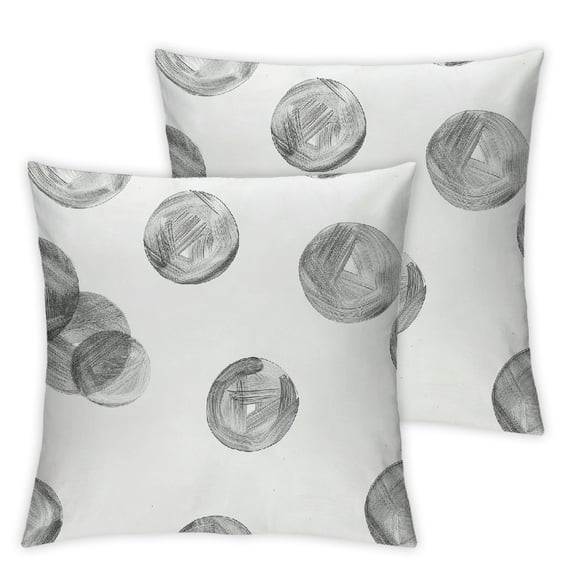 FACANNAP Circles Pencil Drawing Paper Texture Short Plush Pillowcase Set of 2 Zipper Closure Aesthetic Decorative 20x20in
