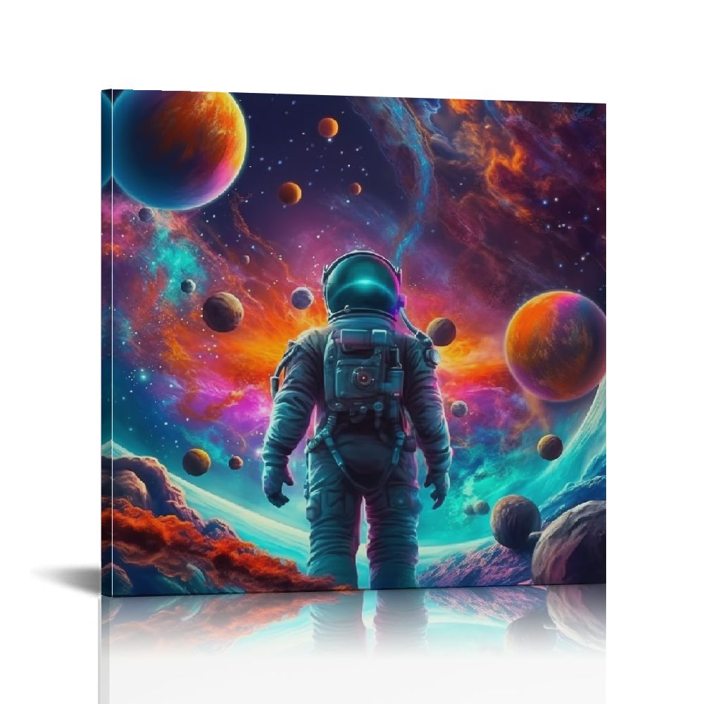 FACANNAP Cool Astronaut Wall Art Abstract Funny Spaceman in the Ocean ...
