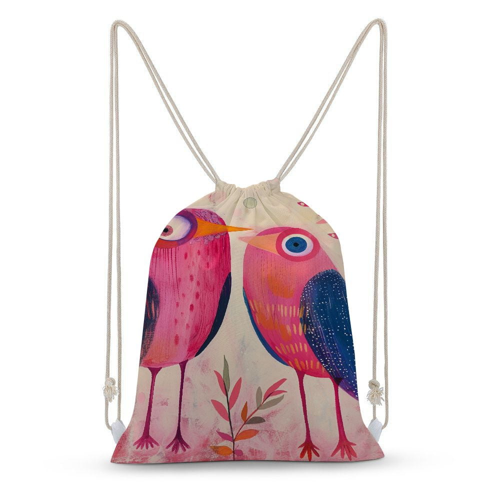 FACANNAP Cute Cat Canvas Drawstring Backpack Sport Gym Bag DoubleSided