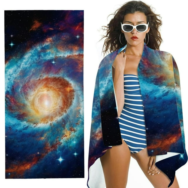 FACANNAP Galaxy Spiral Stars Beach Towel 60 * 30in Ultra-fine Fiber ...