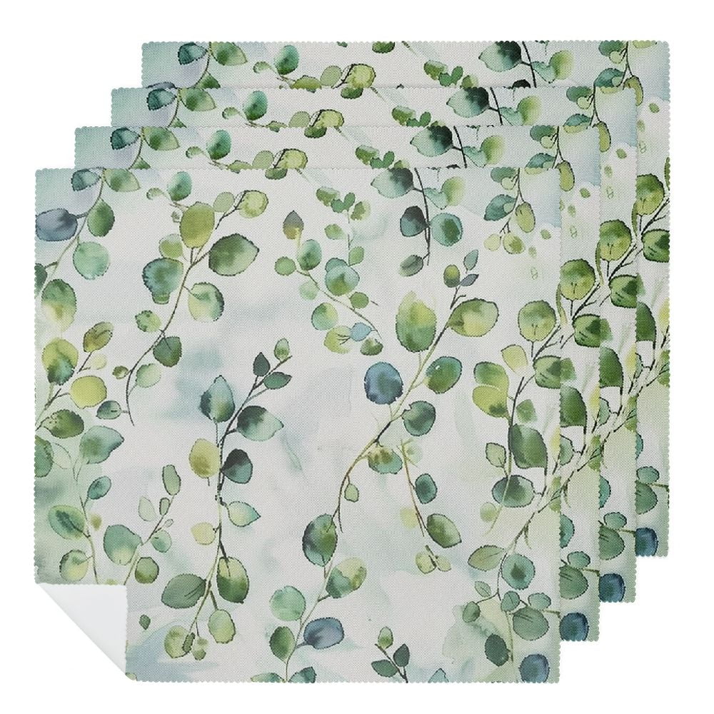 Tableclothsfactory 5-Pack Eucalyptus Sage Green Polyester Napkins - 17x17 Washable For Weddings & Parties