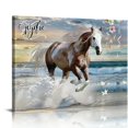 FACANNAP Horse Wall Art White Horse Pictures Wall Decor Christian