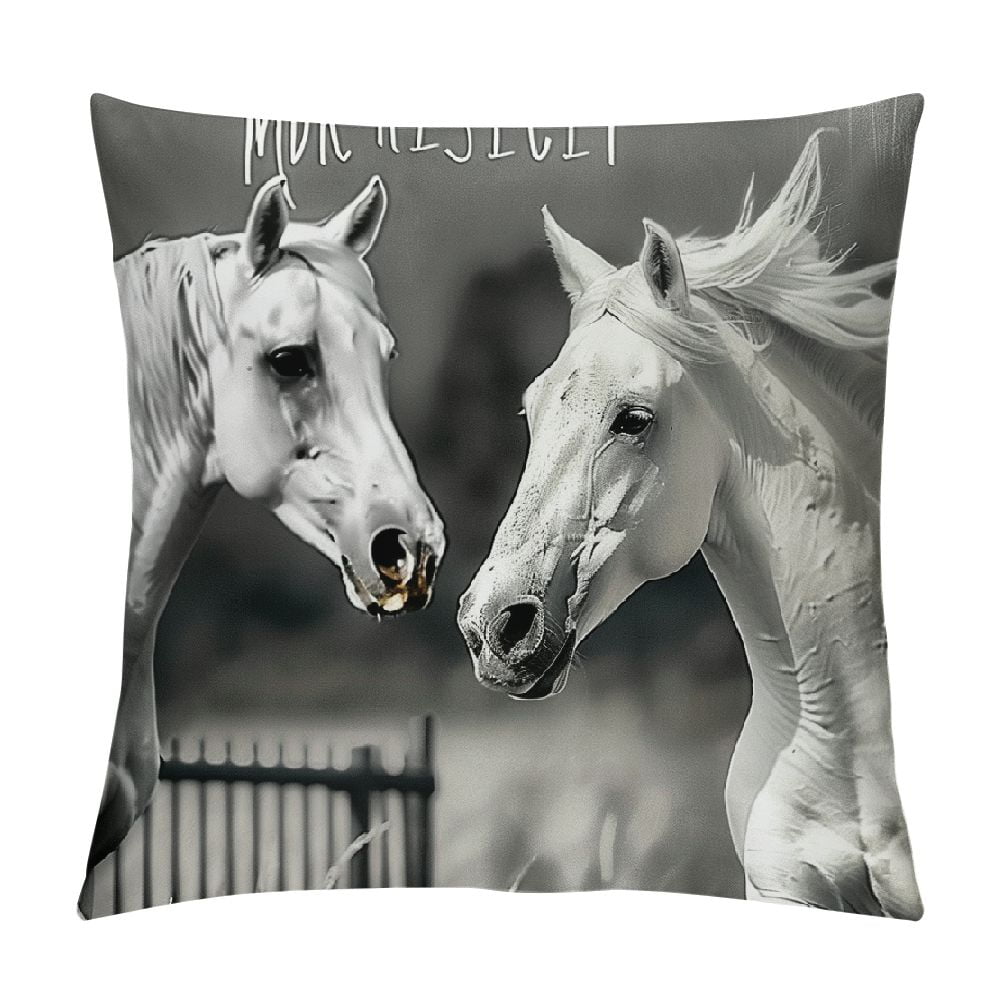 FACANNAP Horses Quote Motivation Short Plush Pillowcase 1PC Living Room