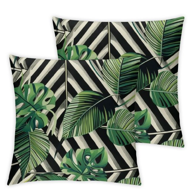 FACANNAP Palm Pillow Case, Summer Exotic Jungle Plant Tropical Palm