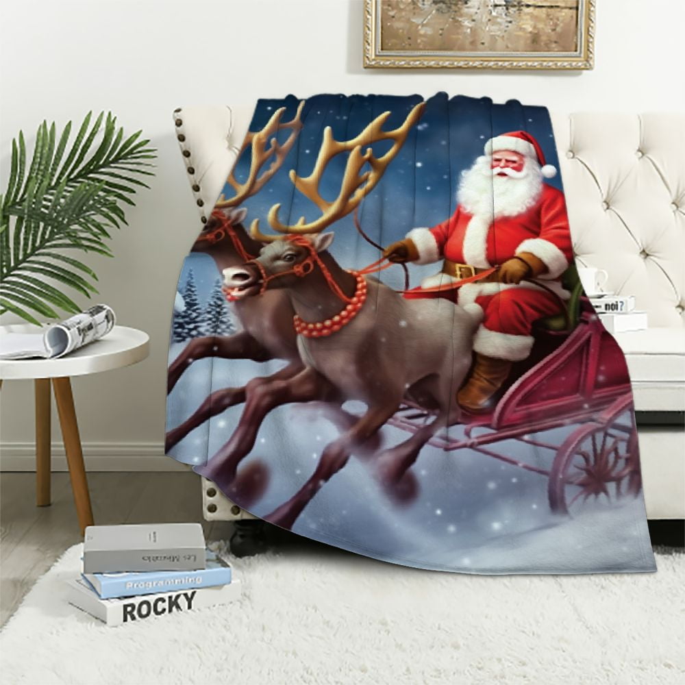 Santa's Night Sleigh Ride Quilted Blanket NCU0NT099