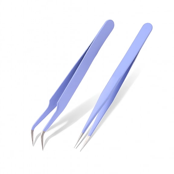 FACEGA 1 Set Bend+Straight Tweezers Stainless Steel Tweezers Sewing Accessories Tools