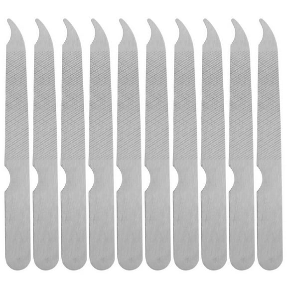 FACEGA 10 Pcs Metal Nail File,Hard Rasp Nail Buffer,Non-Slip Handle Metal Nail File