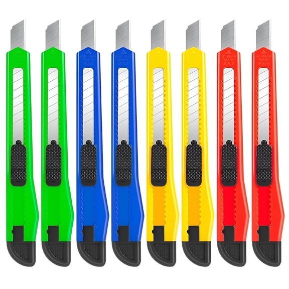 FACEGA 10 Pcs Utility Knife Box Cutter, Mini Snap Blade Cutter With Plastic Case, Retractable Precision Tool For Packaging