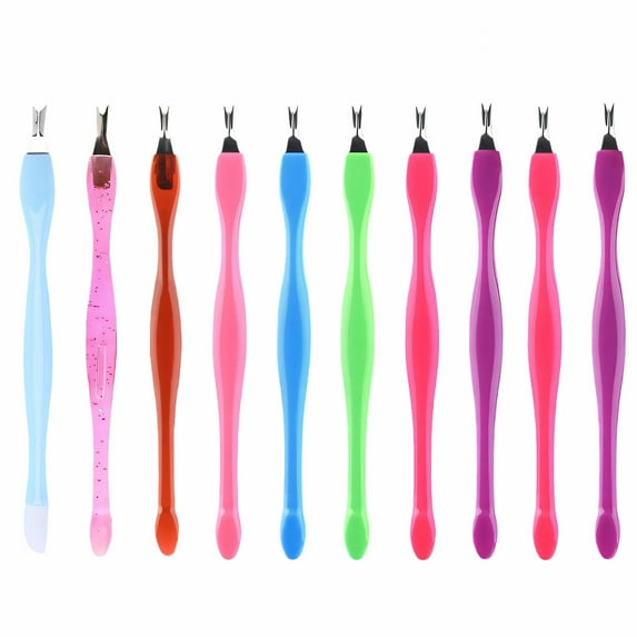FACEGA 10 Pieces Cuticle Remover,Acrylic Dual-Ended Cuticle Trimmer,Precision Cuticle Pusher for Nail Care