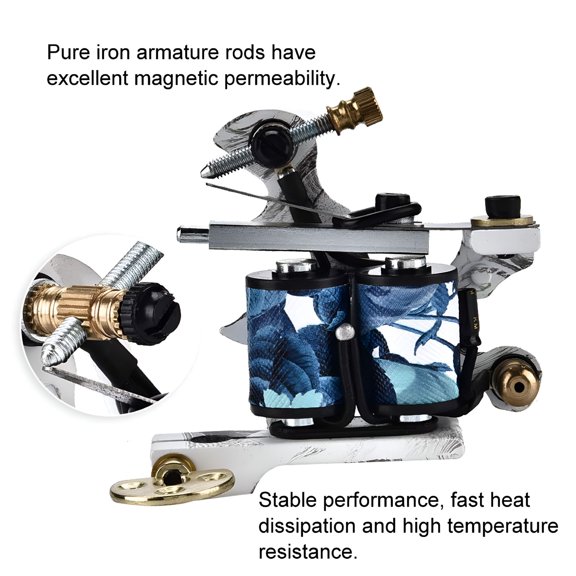 FACEGA 10 wraps Professional Alloy Tattoo Machine Copper Coils Shader Tattoo Machine Liner Gun