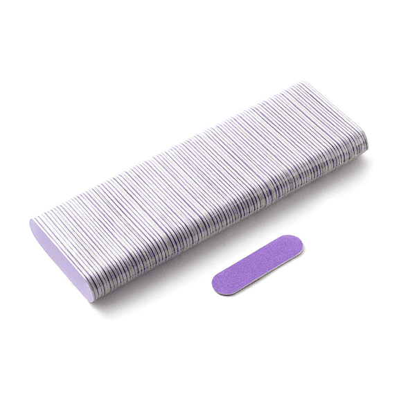 FACEGA 100 Pcs Nail File,Compact Design Nail Buffer Block,Space-Saving Easy Storage Fingernail Files,Purple