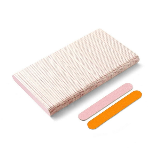 FACEGA 100 Pcs Nail File,Eco-Friendly Wood with Coarse and Fine Grits Nail Supplies,1.2mm Thickness for Convenient Travel Emery Boards for Nails,Orange
