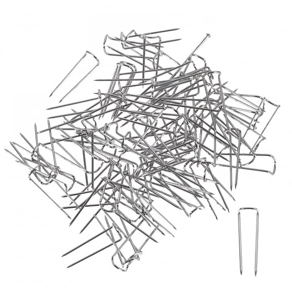 FACEGA 100 Pins Pack Push Pins Silver Stainless Steel U Shape For Craft Enthusiasts Quilting Pin For Crafts, for Sewing, Quilting, Bulletin Board, Home, Office