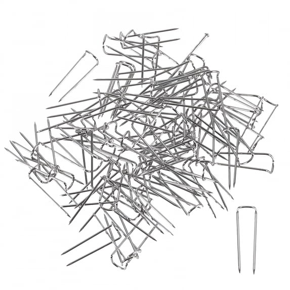 FACEGA 100 Pins Pack Push Pins Silver Stainless Steel U Shape For Craft Enthusiasts Quilting Pin For Crafts