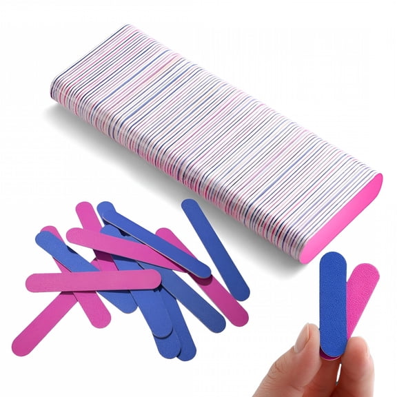 FACEGA 100Pcs Emery Board,3.3 Inches Long Nail File and Buffer,Emery Boards for Natural Nails