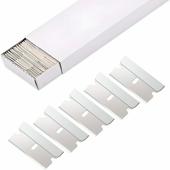 FACEGA 100pcs Razor Blades Single Edge Stainless Steel Razor Blades for Standard Scraper Tool,Safety Straight Edge Razor Blades,Paint Scraper Razor Blade