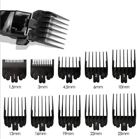 FACEGA 10PCS Hair Clipper Combs Guide Kit Hair Trimmer Guards 1.5-25MM Salon Tools