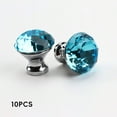 thumbnail image 1 of FACEGA 10Pcs Crystal Knob Stunning Crystal Glass Knob Adds Luxury to Furniture Glass Knob Silver Blue2, 1 of 4