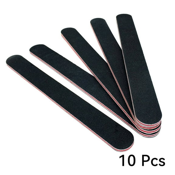 ACDANC 10Pcs Nail Files Double-Sided Mini Emery Board Matte Texture Buffer Nail File Black