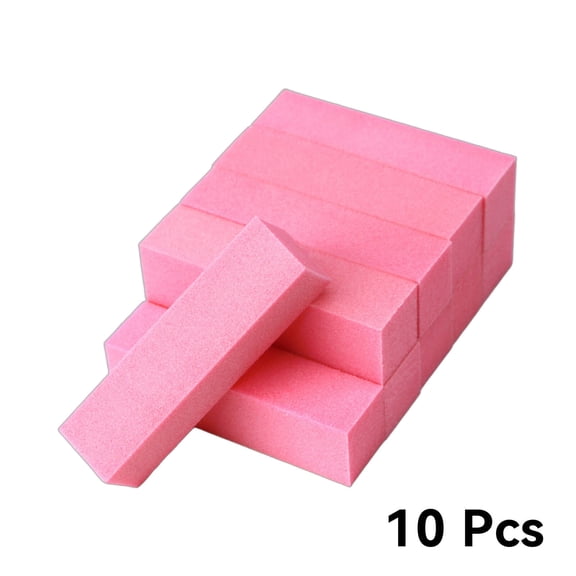 FACEGA 10Pcs Nail File High Elastic Cotton Buffing Sanding Buffer Block Tofu Block Shape Buffer Block Pink