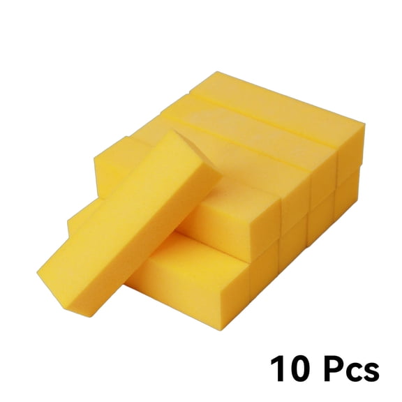 FACEGA 10Pcs Nail File High Elastic Cotton Buffing Sanding Buffer Block Tofu Block Shape Buffer Block Yellow