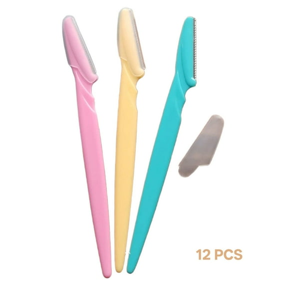 FACEGA 12 Pcs Eyebrow Razor,Mini Foldable Design Face Razors for Women,Portable Eyebrow Shaper Precise Blade Facial Razor,Style1