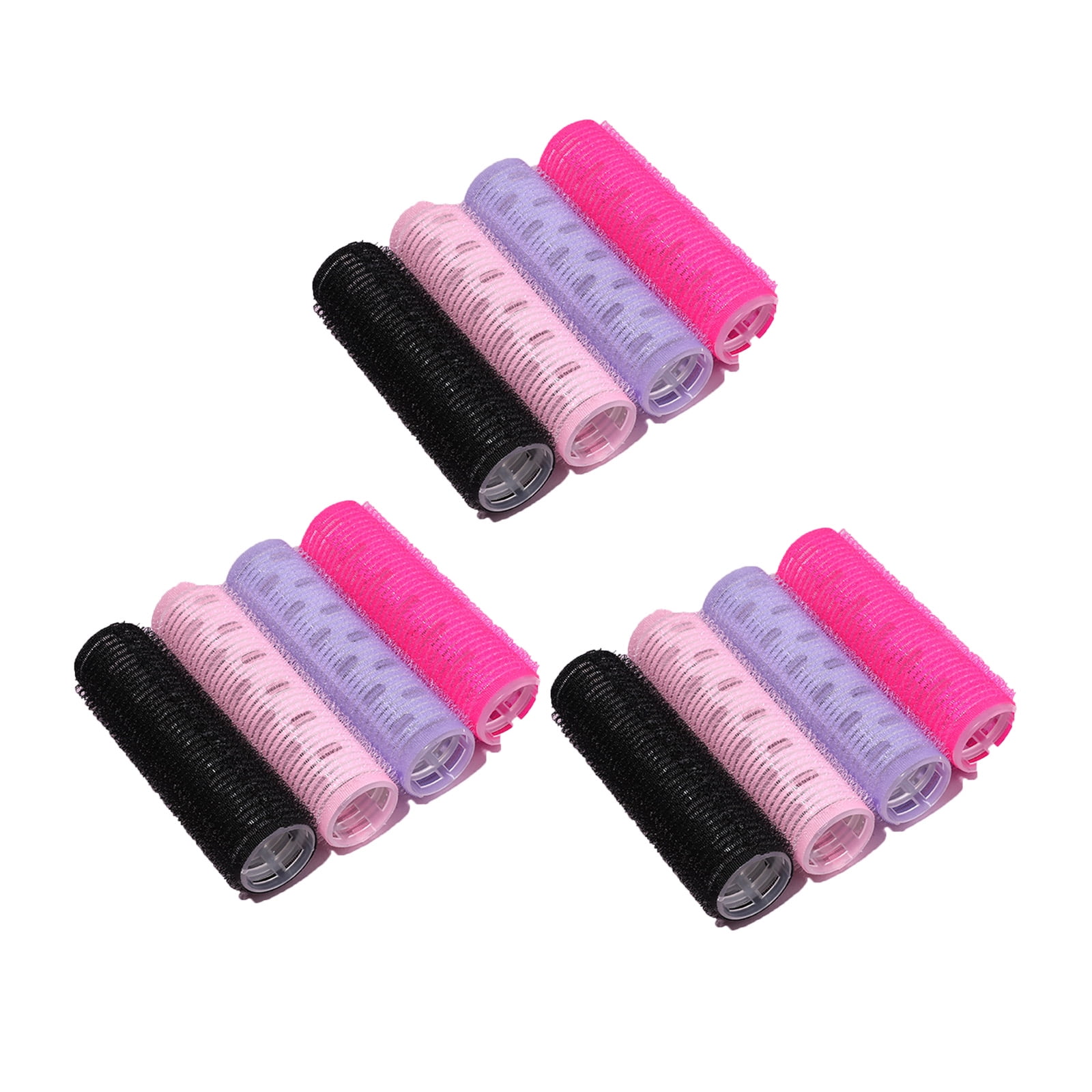 FACEGA 12 Pcs Hair Rollers for Short Hair,Fast Setting Multi-Hole Design Hair Curlers, Self-Adhesive and Portable Hair Rollers for Short Hair