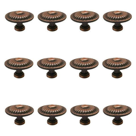 FACEGA 12Pcs Cabinet Knobs Elegant European Carved Design Adds Vintage Charm Antique Brass Cabinet Knobs Sturdy Zinc Alloy Ensures Long-Lasting Use Drawer Knobs Red 1005 Handle