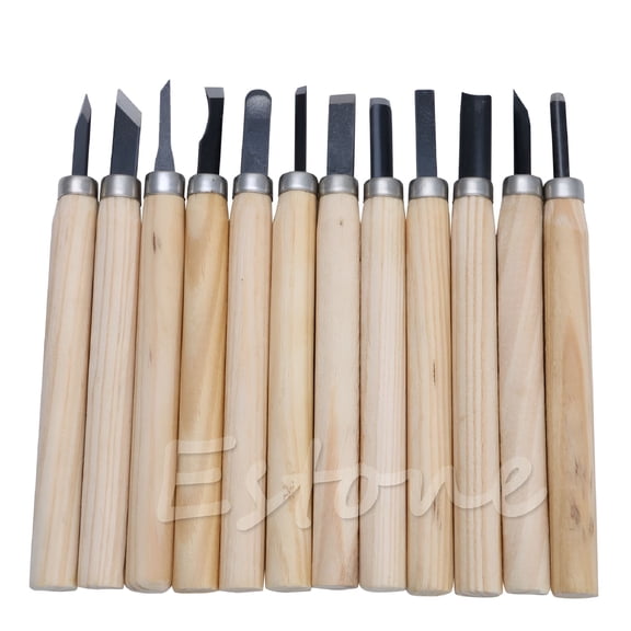 FACEGA 12pc Professional Wood Carving Hand Chisel Knife Tool Set Woodworkers Gouges