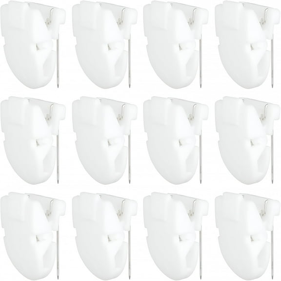 FACEGA 12pcs Cubicle Clips,Plastic Cubicle Clips for Fabric Walls Cubicle Hooks Panel Push Pin Picture Hangers for Hanging Photos Frame Office Notes Memos Messages Accessories,White